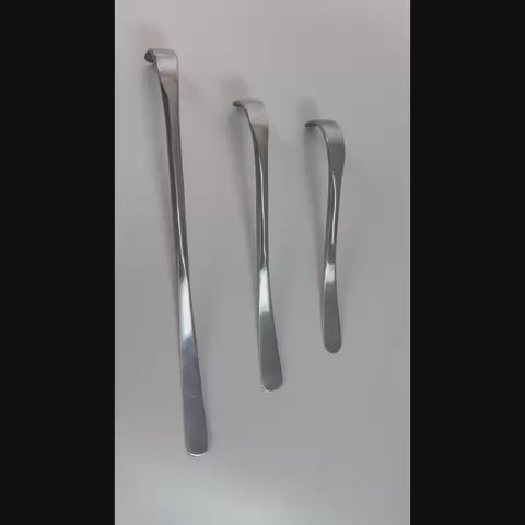 Ergonomic grip handles on the stainless steel PDR hook tool set