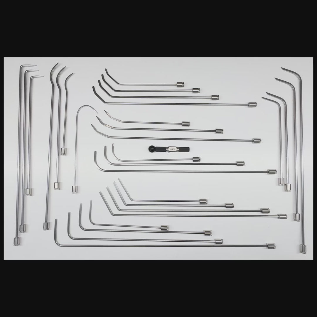 Tiran Edition 29-Piece 360° Rotating PDR Rod Set & Custom Tool Bag