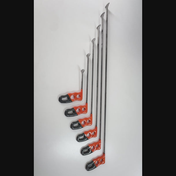 Sibiu Edition PDR INOX 6-Piece Whale-Tail Dent Repair Rod Set – 40mm Flat Tip, Ultra-Slim Access Tools