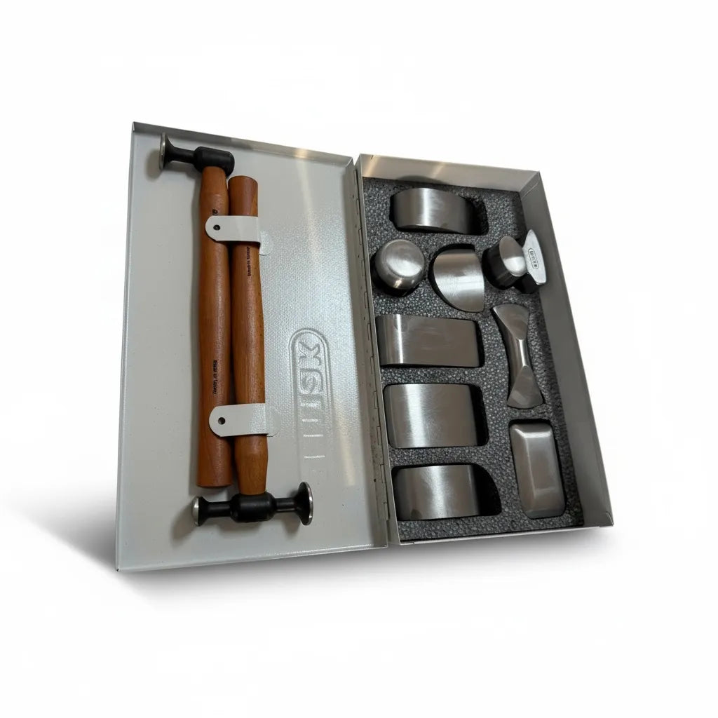 Auto body repair set with 2 hammers and 9 dollies by PDR INOX