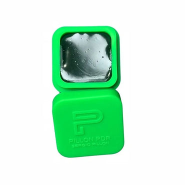 Green cold glue applied to a stainless steel tab